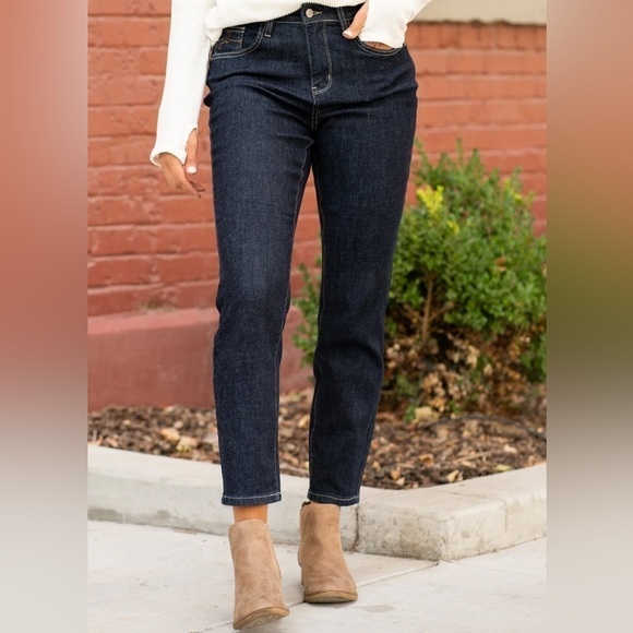 Judy Blue High Waist Dark Blue Mom Jean Size 25 Style # JB88273 - Picture 1 of 17